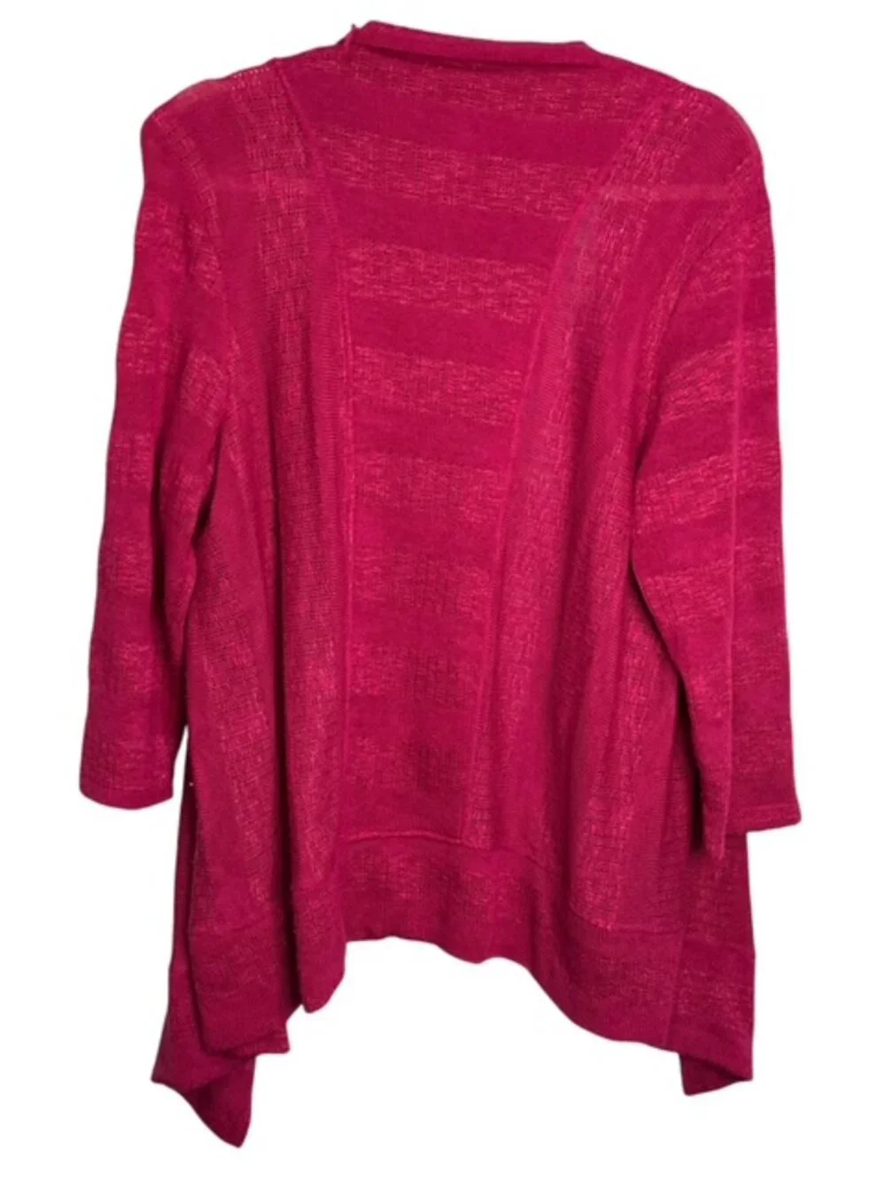 Coldwater Creek Sweater Women's Large Cardigan Knit Open Front Magenta - Picture 2 of 3